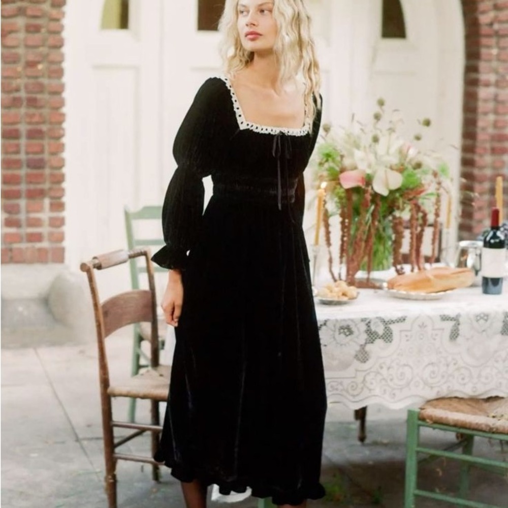 Christy Dawn Black Long Sleeve Dress